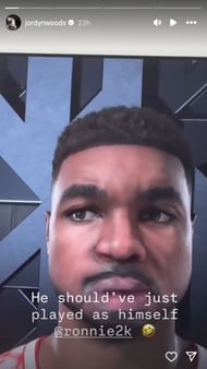 Woods posted a video on her Instagram account about KAT's failed 2K face scan.
